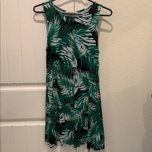 Green print dress